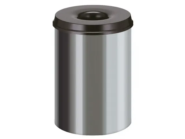 Vlamdovende Papierbak RVS Zwart 30 Liter