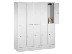 lockerkast,HxBxD 1800x1480x500mm,5x2vak.,romp RAL7021,front RAL5010