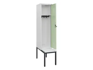 locker met bank,HxBxD 1950x400x815mm,1vak,vak B 400mm,draaigrendel - 1