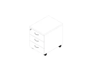mobiel ladeblok,HxBxD 580x420x560mm,3lade(n),centr. vergrendeling - 1