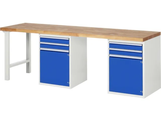 werkbank,HxBxD 890x2500x700mm,beukblad,draagverm. 750kg