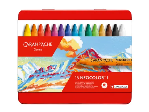 Waskrijt Caran d'Ache neocolor-I 15 stuks assorti