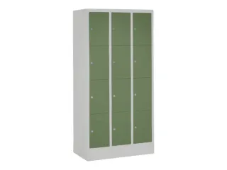 lockerkast,HxBxD 1850x900x500mm,3x4vakken,RAL7035,front RAL6011 - 2