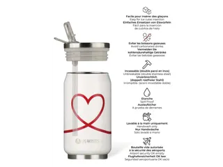 Thermosbeker Les Artistes Paris blik 280ml Love met rietje - 2