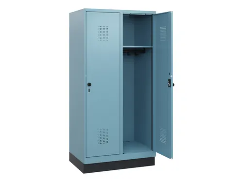 schoollocker,HxBxD 1630x800x500mm,2vak,vak B 400mm,draaigrendel,sokkel