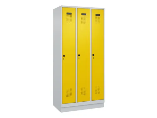 locker,HxBxD 1950x900x500mm,3vak,vak B 300mm,draaigrendel,sokkel