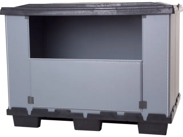 Pallet-Vouwkrat 800x1200x915mm Kunststof Met Laadklep 9 Poten