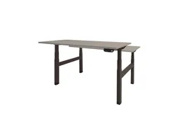 Elektrisch Duo Bureau Dextro Plus 200x80cm Frame Zwart Blad Grijs