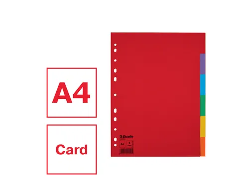 Tabbladen Esselte A4 11-gaats Karton 6-delig Blanco Tabs Kleur