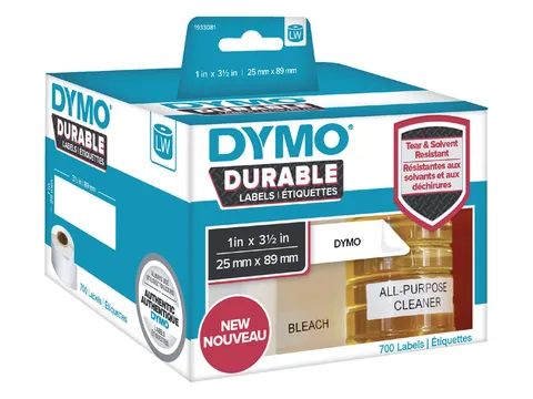 Etiket Dymo LabelWriter industrieel 25x89mm 2 rollen á 350 stuks wit