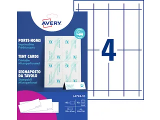 Tafelnaambord Avery L4794-10 120x45mm Wit 40 stuks - 1