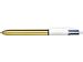 Balpen Bic Goud 4kleuren inkt