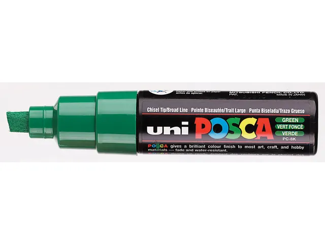 Verfstift Posca PC8K Brede punt 8mm schuin donkergroen