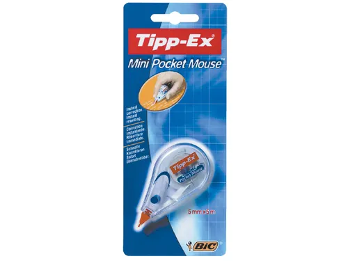 Correctietape Tipp-Ex mini pocket mouse 5mmx6m blister à 1 stuk