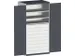 armoire modulaire,HxlxP 2000x1300x650mm,3xtablette en acier,9tiroir(s)