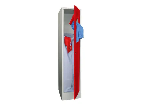 wasgoedverzamelkast,HxBxD 1850x400x500mm,haken,RAL7035,front RAL3000