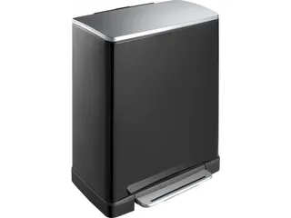 Pedaalemmer E-Cube recycling 46 Liter Zwart Mat RVS - 1