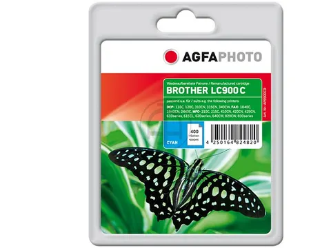 Agfa Photo Brother LC900C DCP/MFC inkt Cyaan Rebuilt 400 pagina's 18ml