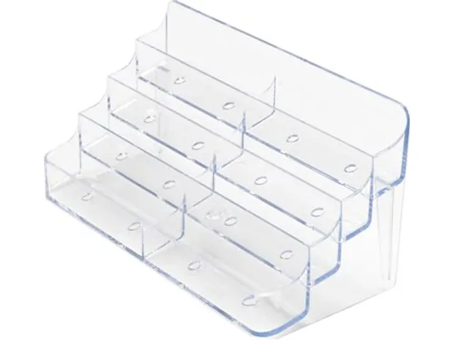 Porte-Cartes de visite 2x 4 Compartiments Transparent