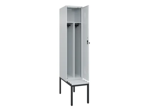 locker met bank,voor scheiding van kleding,HxBxD 2120x400x815mm,1vak