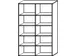kantoorstelling HxBxD 1920x1200x430mm 4xhouten vloer romp onyxgrijs
