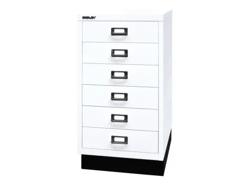 kantoor-ladekast HxBxD 670x349x432mm 6 laden romp verkeerswit staal