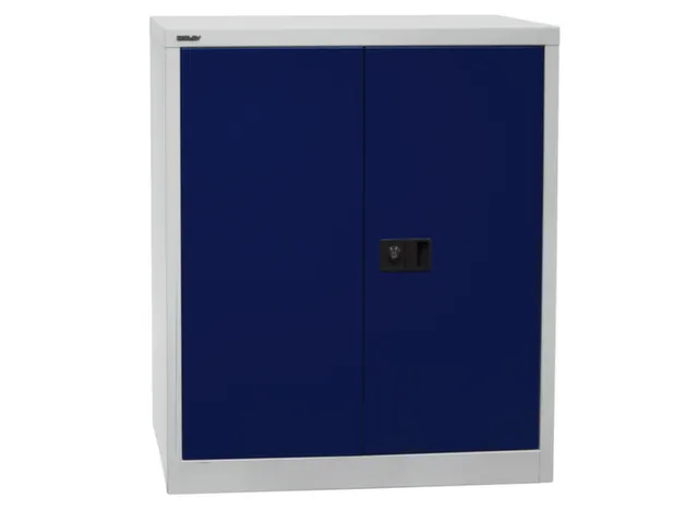 Armoire portes battantes 1000x914x400mm 1 tablette acier gris/bleu