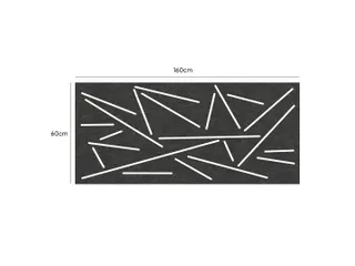 Akoestisch Bureaupaneel met patroon uitsnede 60x160cm Zwart - 3