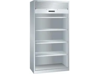 roldeurkast 1950x1000x580mm 4xStalen bodem cil.-slot sokkel RAL7035 - 1
