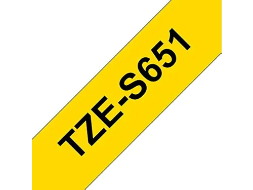 NEUTRAL Labeltape P-touch TZE-S651 24mmx8m Zwart op Geel gelamineerd