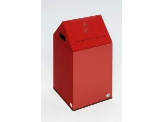 Poetskatoenbak,zelfblussend,HxBxD 600x320x320mm,deksel staal RAL3000 - 1