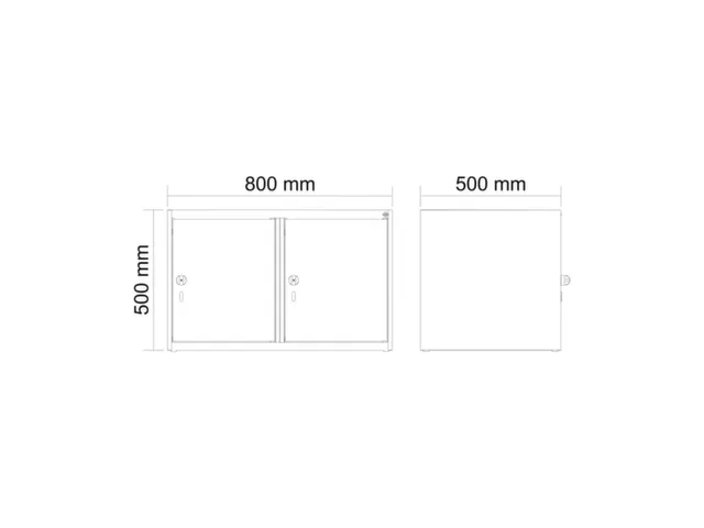opzetkast,v. locker,2vak.,vak B 400mm,HxBxD 500x800x500mm,draaigrendel
