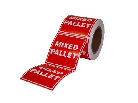 Etiquette Rillprint Mixed Pallet 100x100mm rouge/blanc 500 pièces