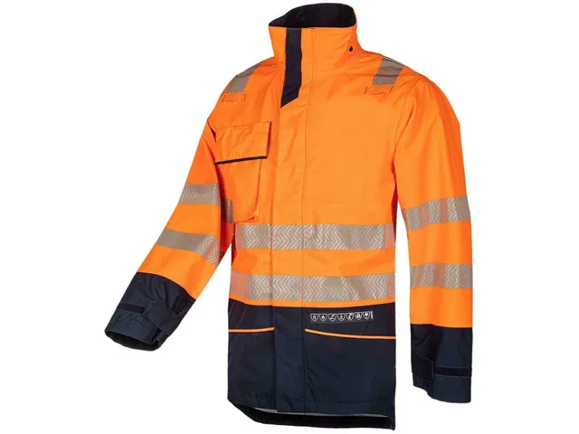 Sioen Talsi 7530 jas, fluo oranje/marineblauw, maat XL, per stuk