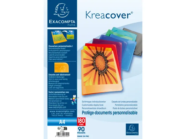 Protège-documents en polypropylène semi rigide Kreacover - A4 - Coul