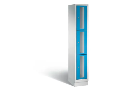 Lockerkast 1800x320x500mm 1x3 vakken Cilinderslot, Sokkel, RAL5012