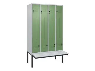 Z-garderobekast,HxBxD 2120x1200x815mm,8vak,vak B 300mm,draaigrendel - 1