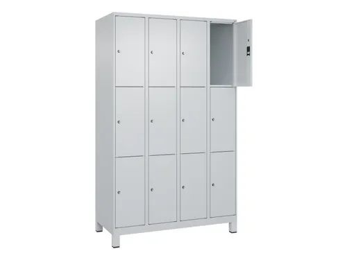 lockerkast,HxBxD 1950x1200x500mm,4x3vakken,vak B 300mm,cil.-slot