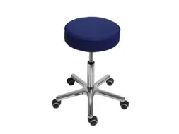 Draaikruk Met Wielen Zitting Kunstleer Blauw 460-590mm Gasveer