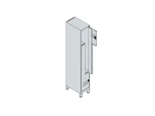 Z-garderobekast,HxBxD 1950x300x500mm,vak B 150/300mm,draaigrendel - 4