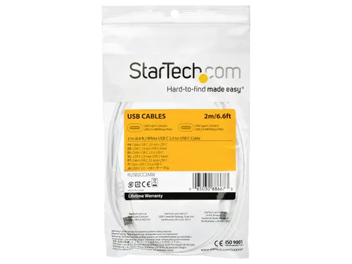 USB-C kabel 2 Meter Wit