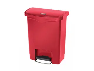 Pedaalemmer Slim Jim Step On Front Kunststof 30 Liter Rood - 1
