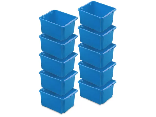 set draaistapelbakken,10-dlg.,HxLxB 245x455x360mm,32l,PP,blauw