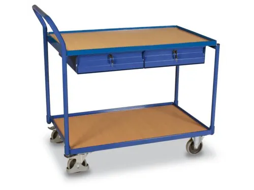 Tafelwagen 250kg 1000x600mm 2 Etages 2 Laden Houten Plaat