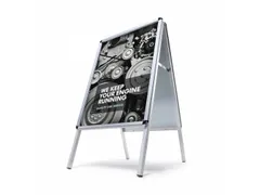 Stoepbord 50x70cm Design Zilver Ronde Hoek 32mm Weerbestendig