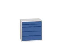 ladekast HxBxD 800x800x550mm 5laden romp RAL7035 front RAL5010
