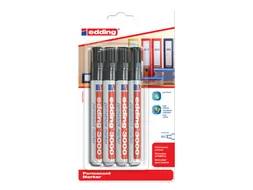 Viltstift edding 3000 rond zwart 1.5-3mm blister à 4st