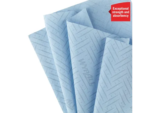 Poetsrol WypAll L10 1-laags 18,3cmx239m 630 vel blauw 7494