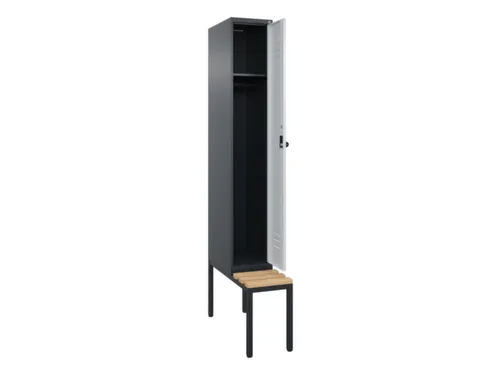 locker met bank,HxBxD 2120x300x815mm,1vak,vak B 300mm,draaigrendel