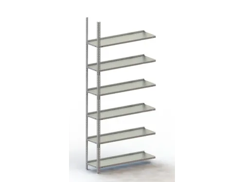 Schroefstelling Aanbouwveld Ral7035 1850x1002x304mm 6legborden 75kg